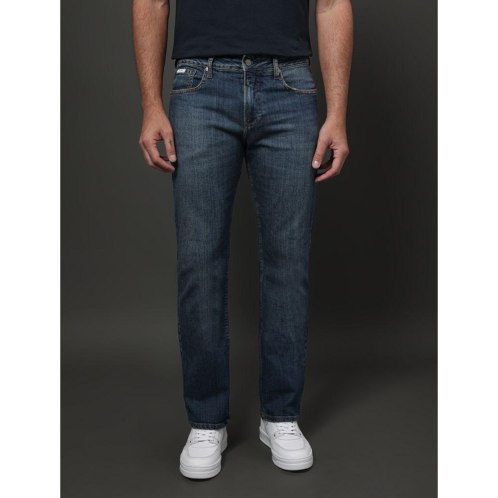Calça Jeans Masculina Straight 5 Pockets Calvin Klein - Azul Médio - 1