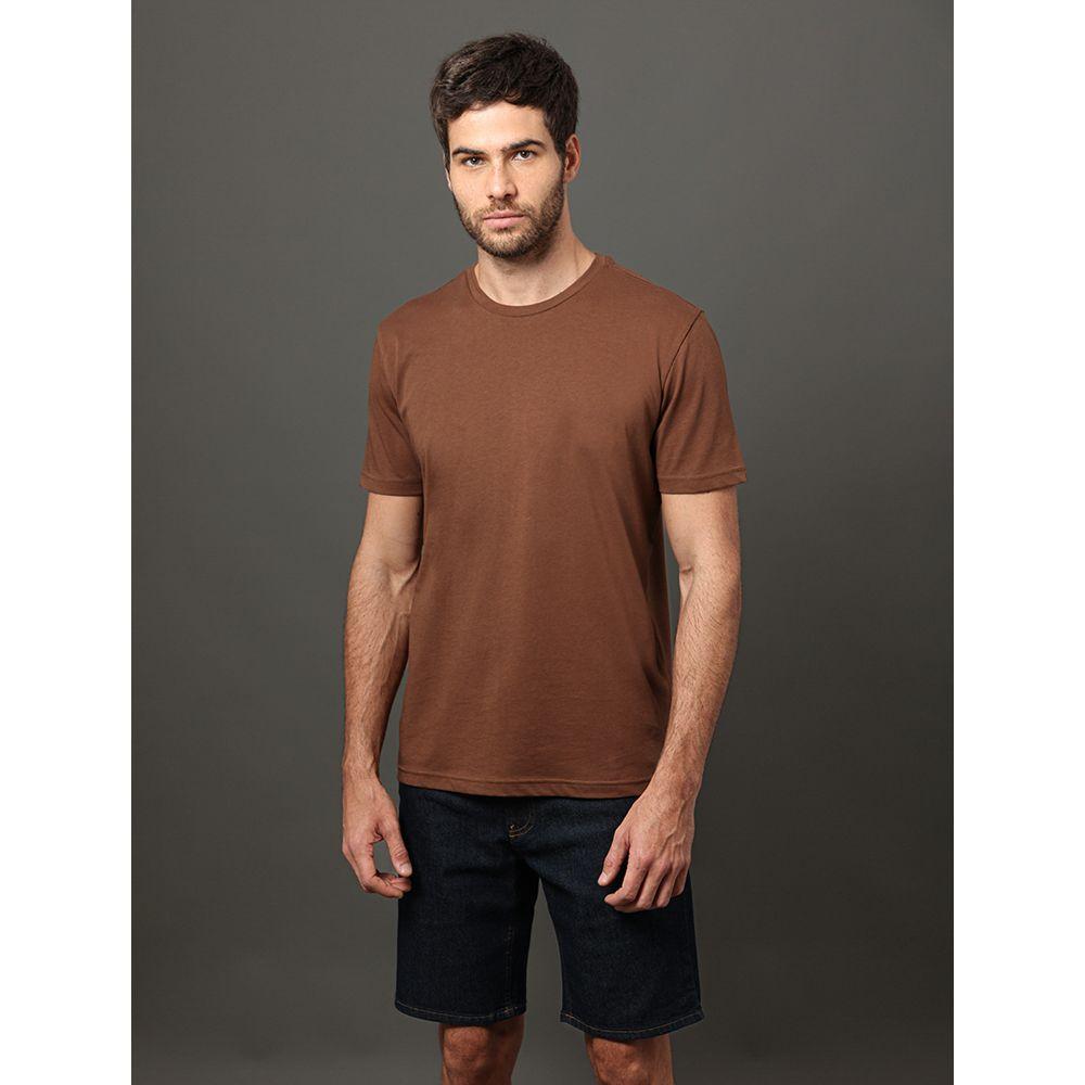 Camiseta Masculina Bordado Calvin Klein Jeans - Marrom - 1