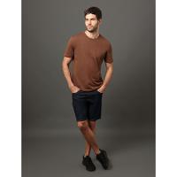Camiseta Masculina Bordado Calvin Klein Jeans - Marrom - 5