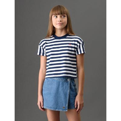 Camiseta Menina Listrada Calvin Klein Jeans - Marinho
