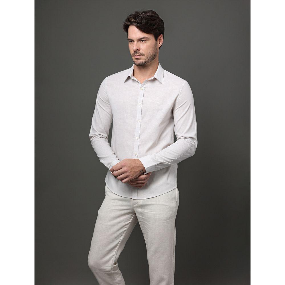 Calça Masculina Linho Flamê Calvin Klein - Off White - 5