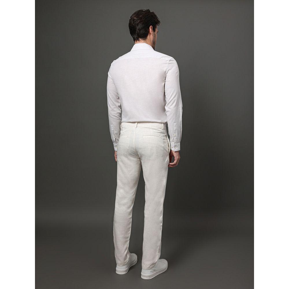 Calça Masculina Linho Flamê Calvin Klein - Off White - 2