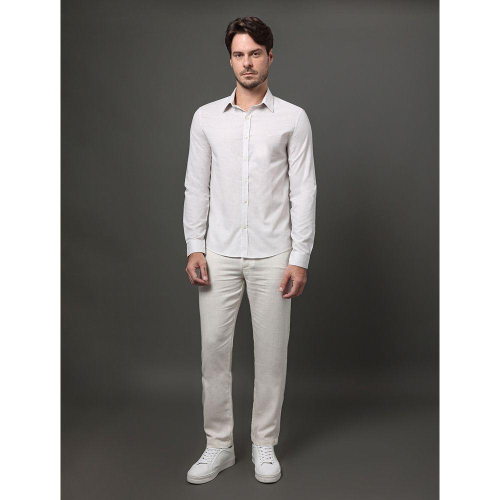 Calça Masculina Linho Flamê Calvin Klein - Off White - 3