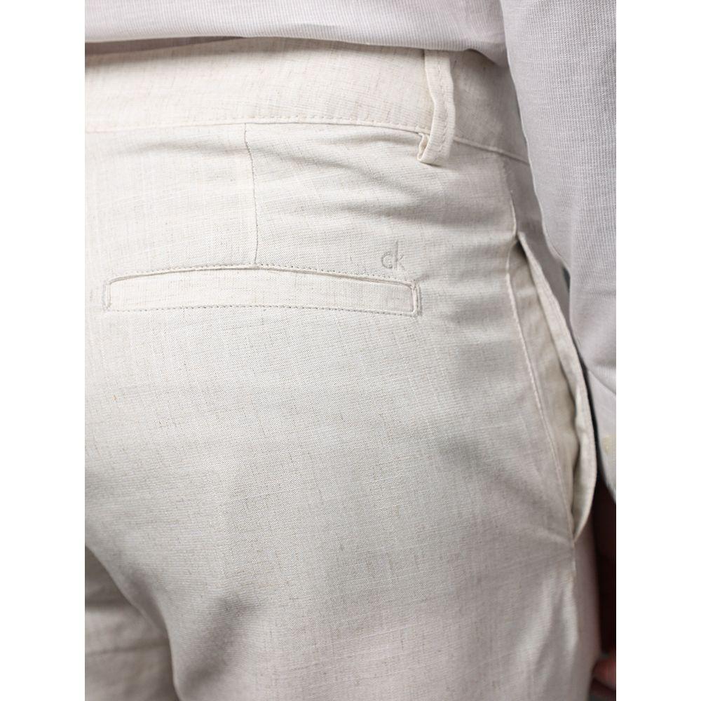 Calça Masculina Linho Flamê Calvin Klein - Off White - 4