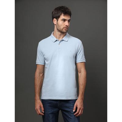 Polo Masculina Regular Sem Friso Calvin Klein - Azul Claro
