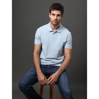 Polo Masculina Regular Sem Friso Calvin Klein - Azul Claro - 5