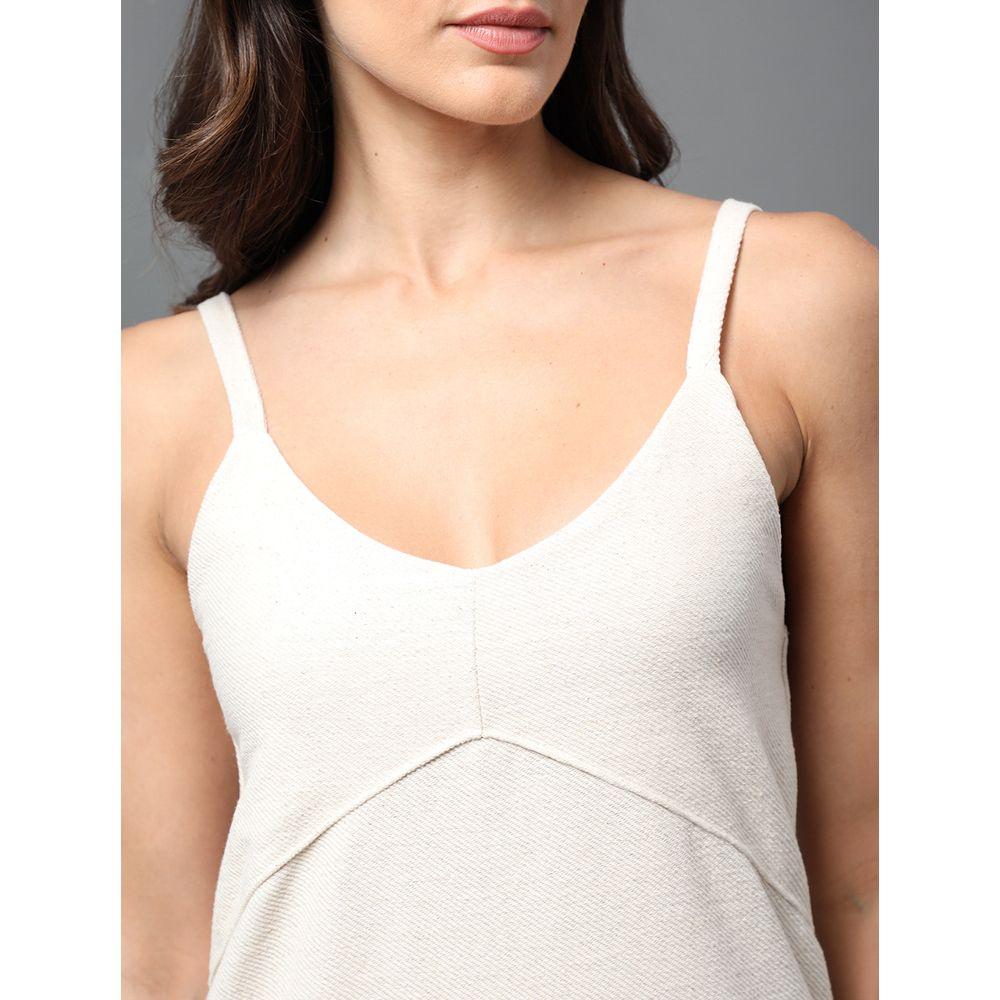 Vestido Feminino Midi Linho Calvin Klein Jeans - Off White - 4