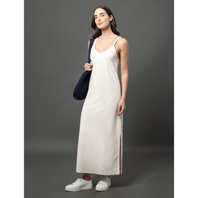 Vestido Feminino Midi Linho Calvin Klein Jeans - Off White