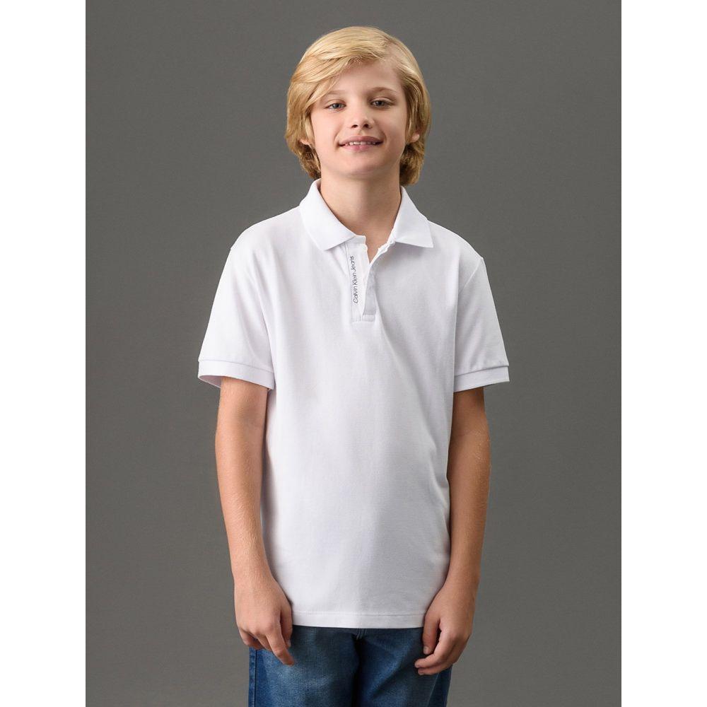 Polo Menino Peitilho Cadarço Calvin Klein Jeans - Branco - 1