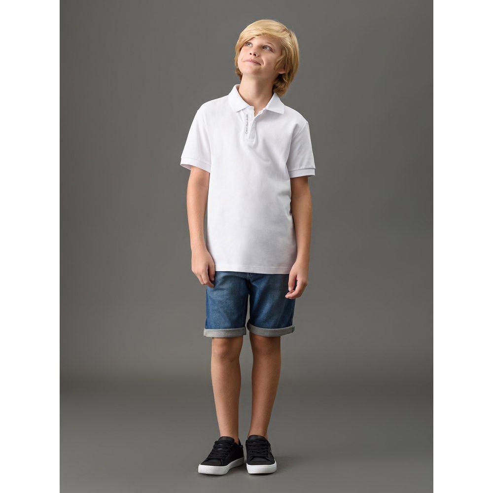 Polo Menino Peitilho Cadarço Calvin Klein Jeans - Branco - 3