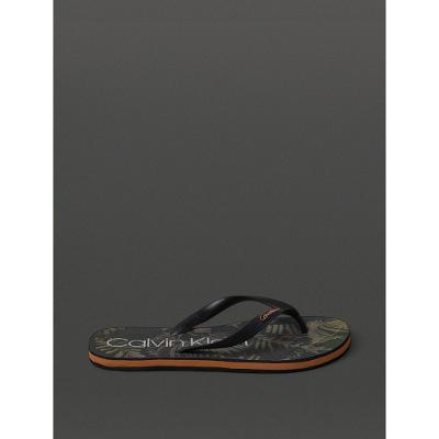 Chinelo Masculino Folhagem Calvin Klein Swimwear - Preto