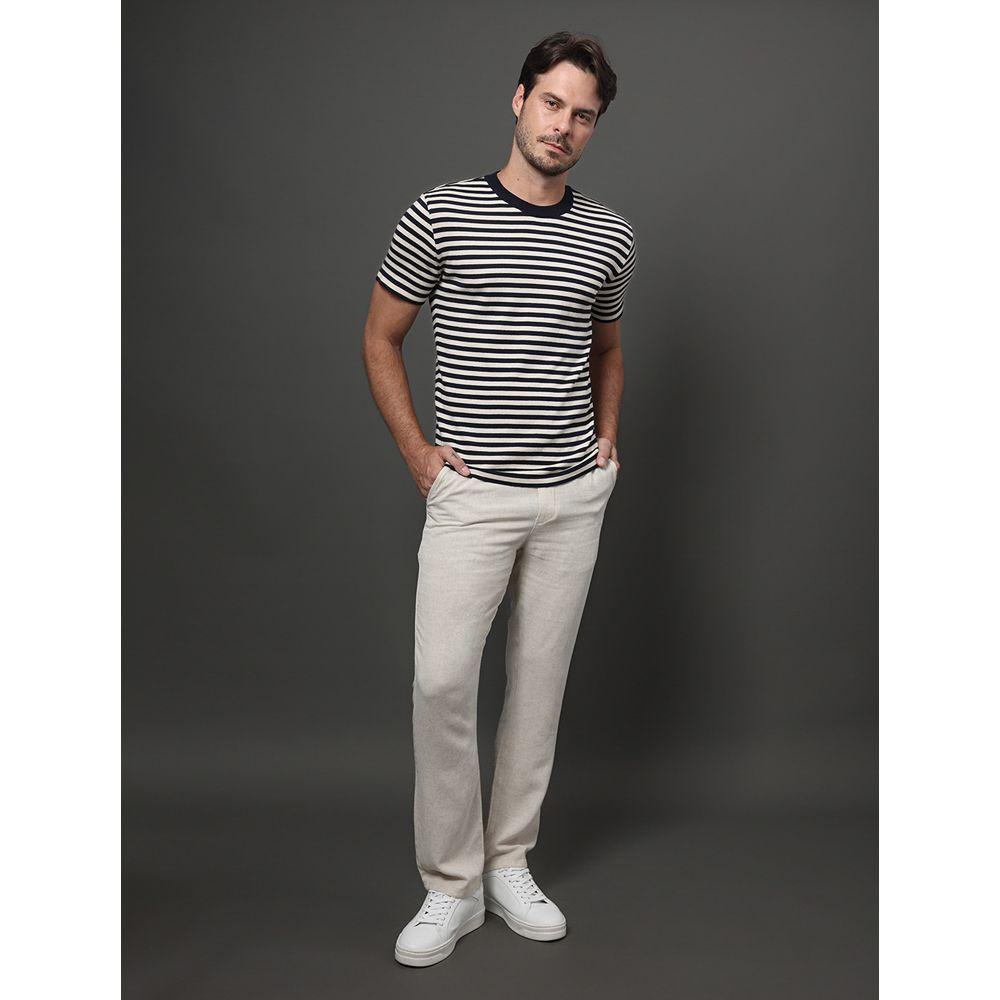 Calça Masculina Elástico Linen Calvin Klein - Off White - 5