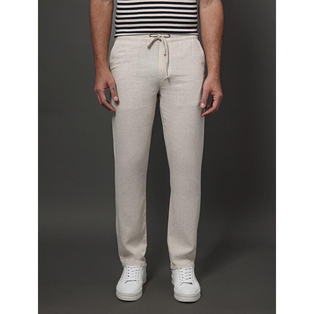 Calça Masculina Elástico Linen Calvin Klein - Off White - 1