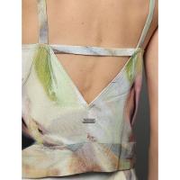 Top Feminino Cropped Linho Misto Calvin Klein Jeans - Amarelo Manteiga - 3