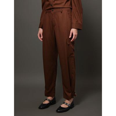 Calça Feminina Cargo Meia Argola Calvin Klein Jeans - Marrom