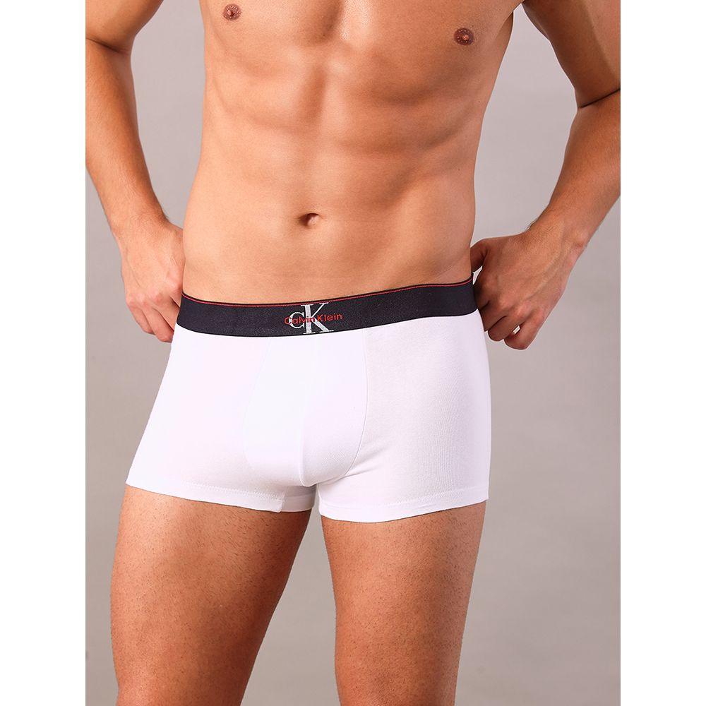 Cueca Low Rise Trunk Cotton Monogram Calvin Klein Underwear - Branco 2 - 1