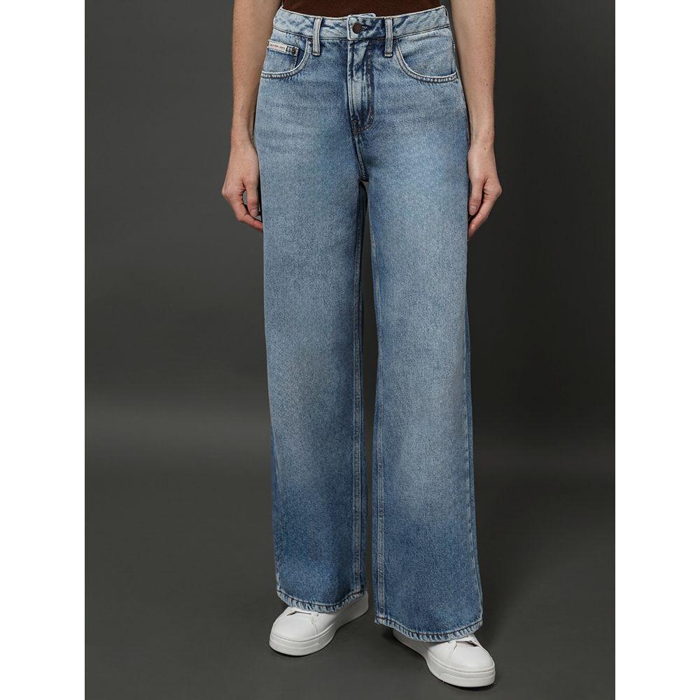 Calça Jeans Feminina Wide Leg 5 Pockets Calvin Klein Jeans - Azul Claro - 1