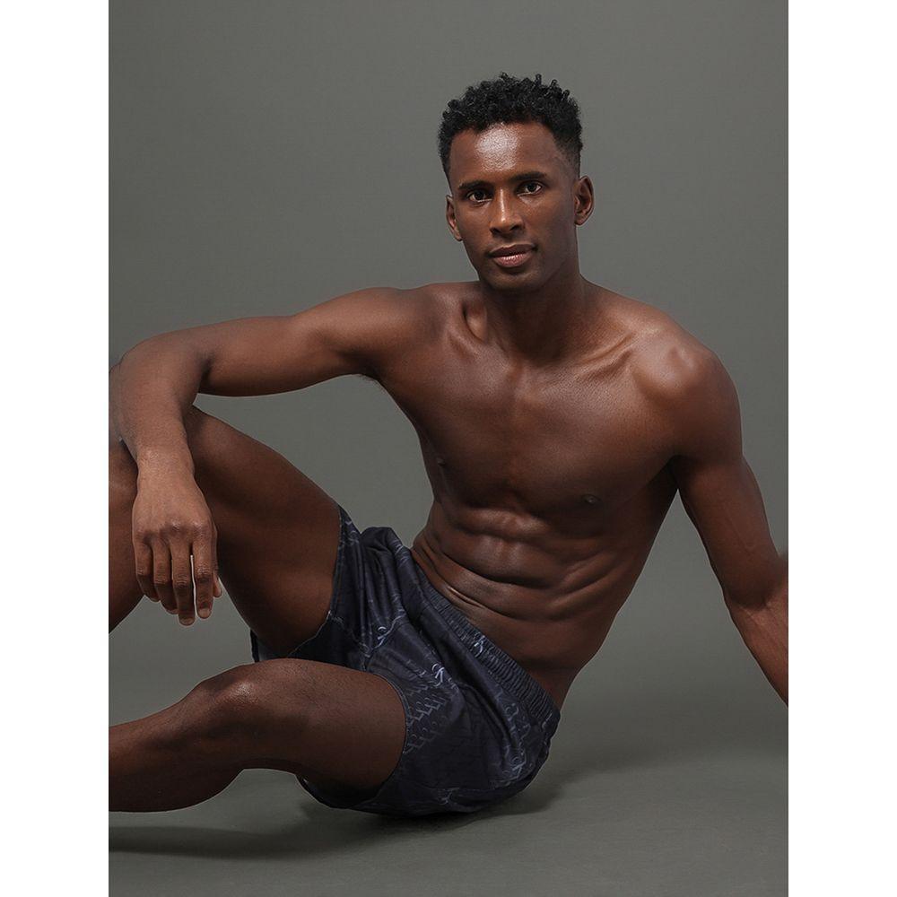 Shorts D'Água Masculino Elástico Monogram Calvin Klein Swimwear - Preto - 5