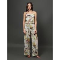 Calça Feminina Linho Misto Estampada Calvin Klein Jeans - Amarelo Manteiga - 3