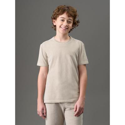 Camiseta Menino Monogram Pigmento Calvin Klein Jeans - Caqui Claro