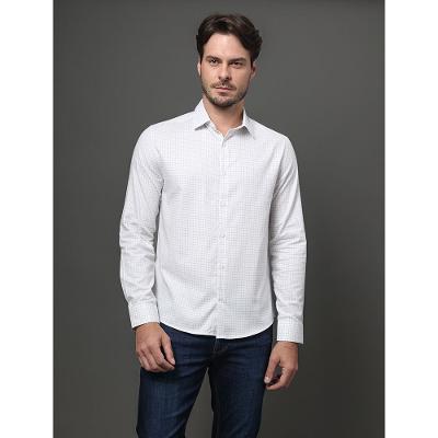 Camisa Masculina Slim Maquineta Check Calvin Klein - Branco