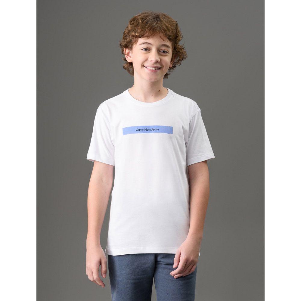 Camiseta Menino Logo Sport Calvin Klein Jeans - Branco - 1