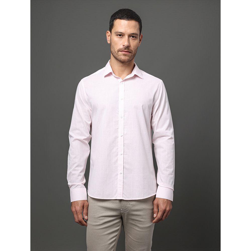 Camisa Masculina Slim Algodão Calvin Klein - Rosa Claro - 1