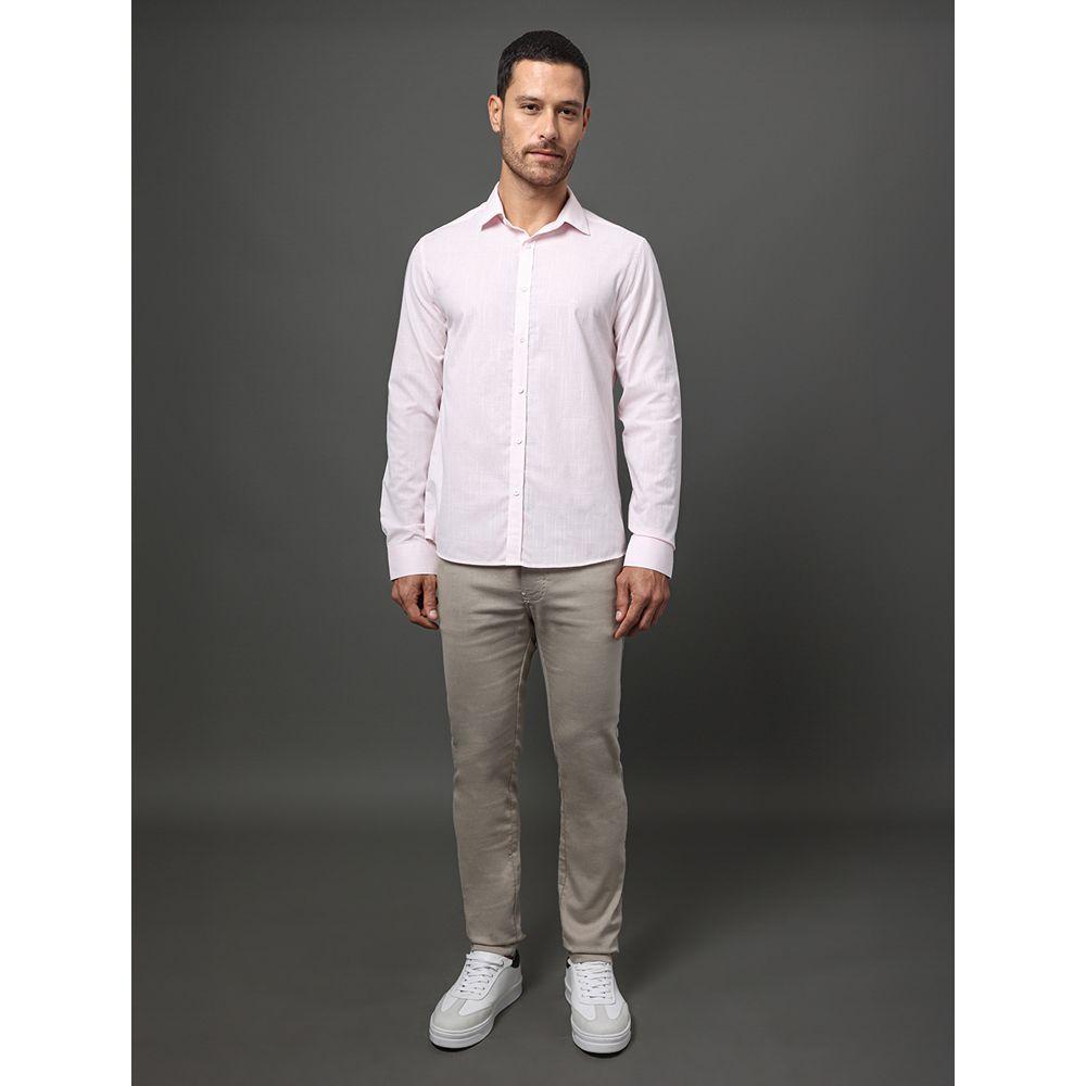 Camisa Masculina Slim Algodão Calvin Klein - Rosa Claro - 3