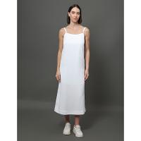 Vestido Feminino Linho Misto Calvin Klein Jeans - Branco - 3