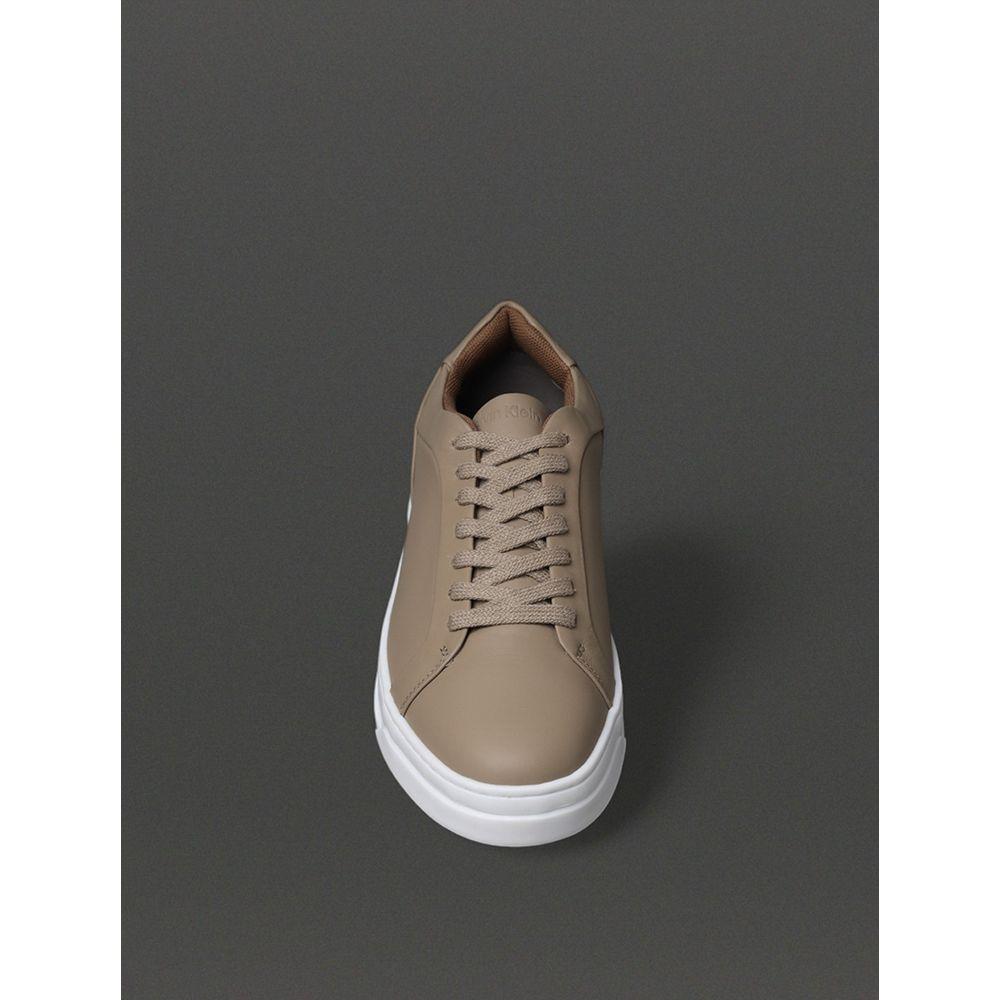 Tênis Masculino Couro Calvin Klein - Caqui Claro - 1