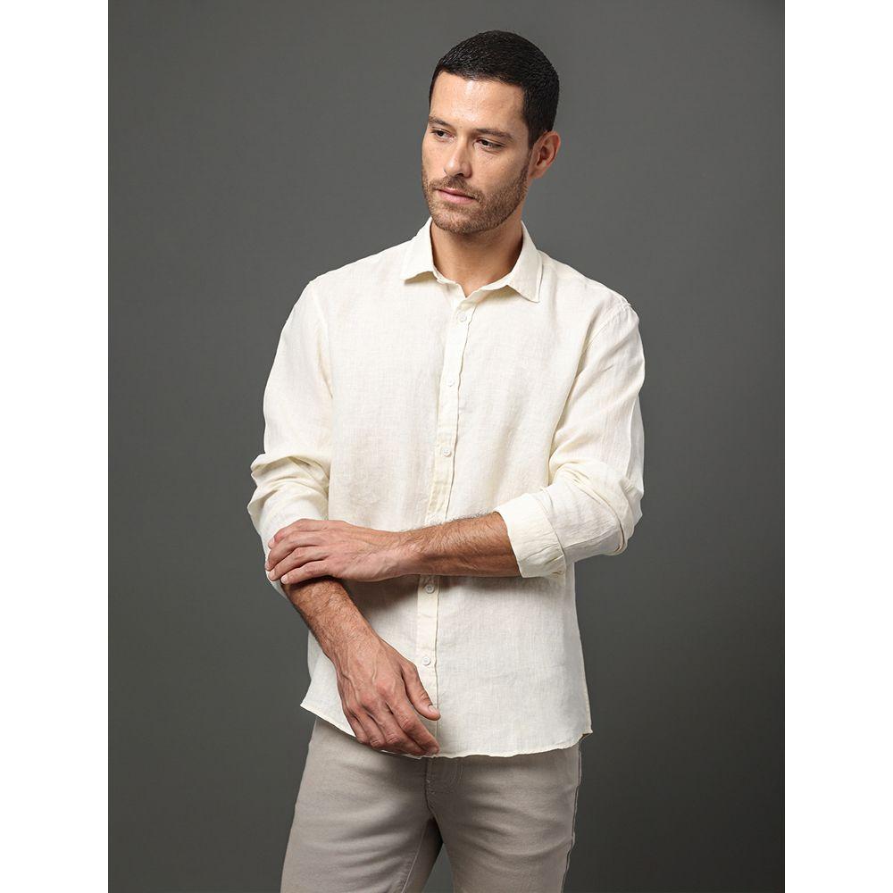 Camisa Masculina Cannes Linen Calvin Klein - Amarelo Manteiga - 5