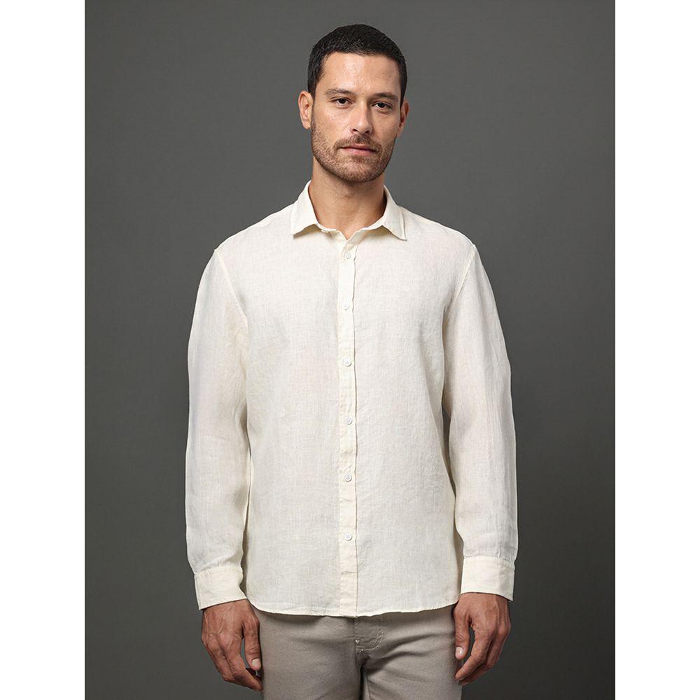 Camisa Masculina Cannes Linen Calvin Klein - Amarelo Manteiga - 1