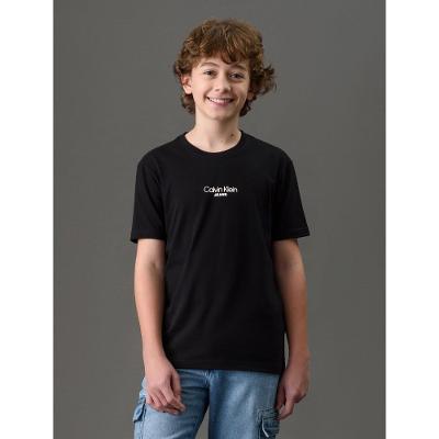 Camiseta Menino Logo Calvin Klein Jeans - Preto