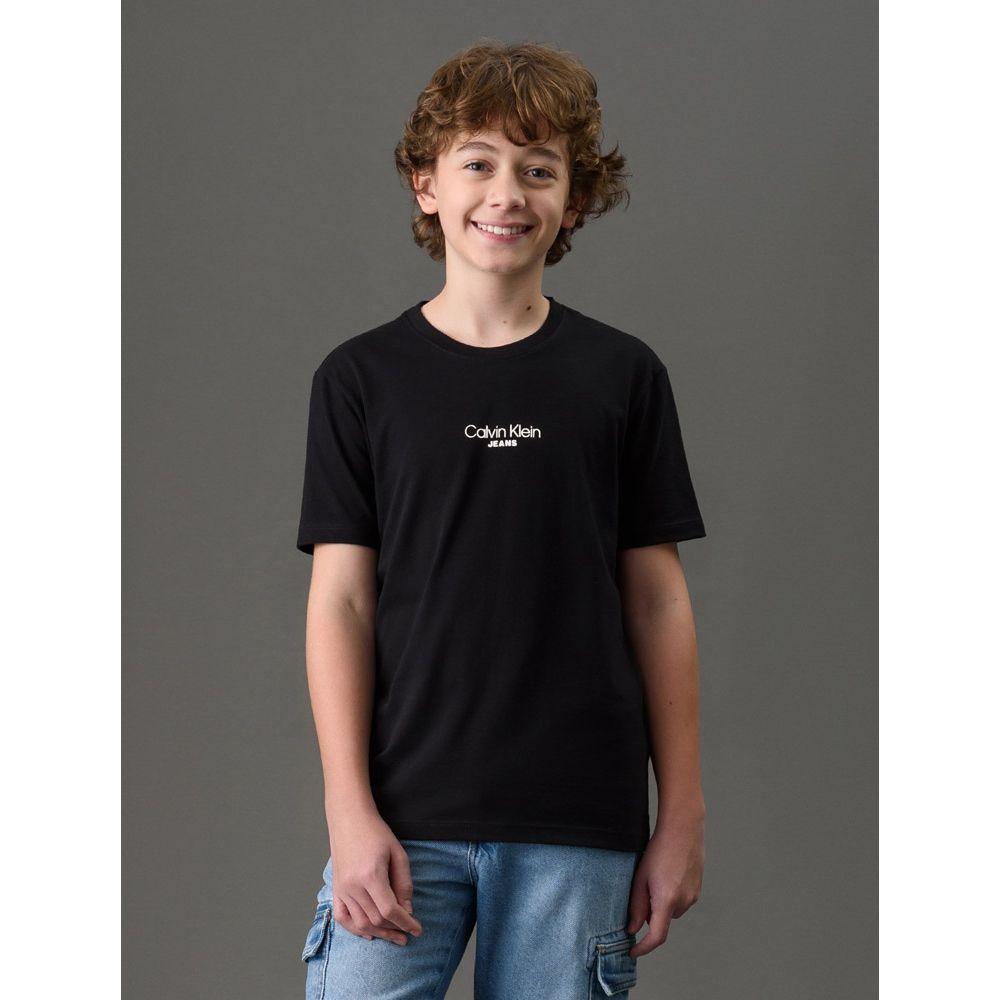 Camiseta Menino Logo Calvin Klein Jeans - Preto - 1