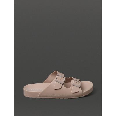 Chinelo Masculino Slide Duas Fivelas Calvin Klein Jeans - Caqui Medio