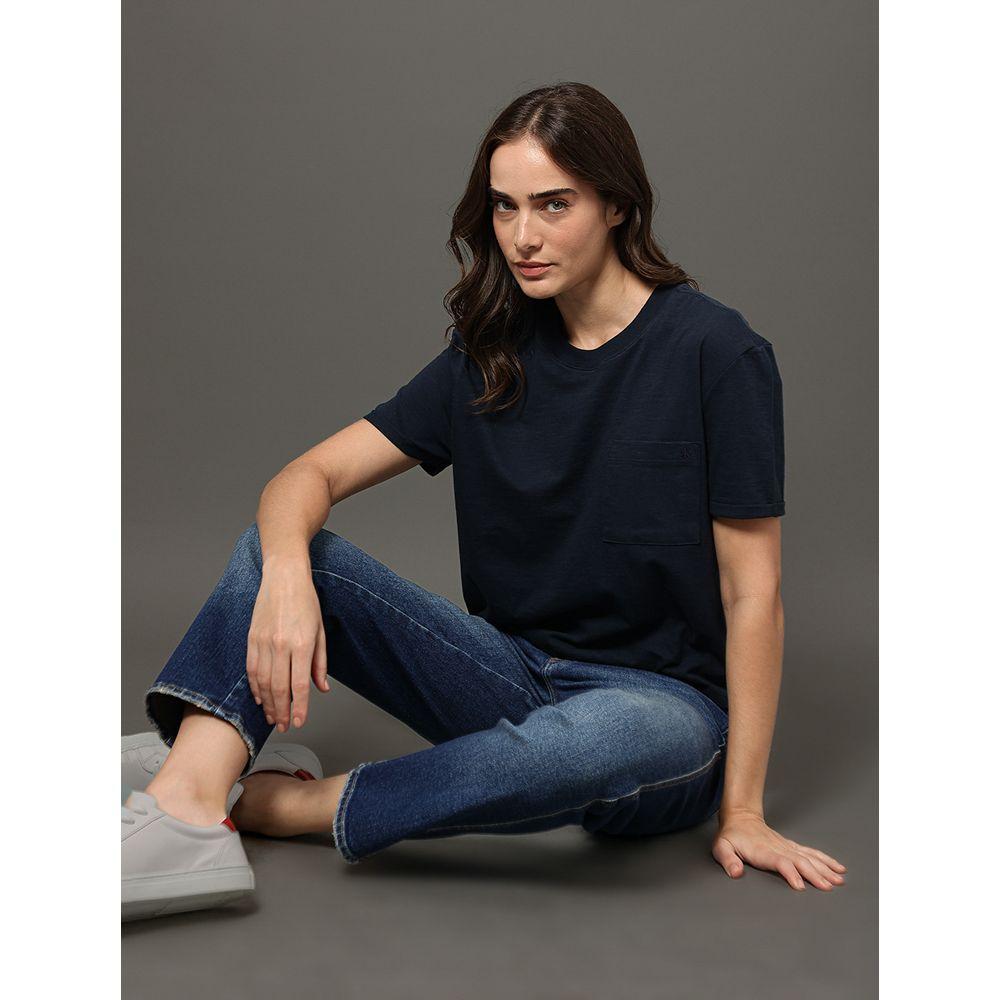 Calça Jeans Feminina Cropped Straight Calvin Klein Jeans - Marinho - 5