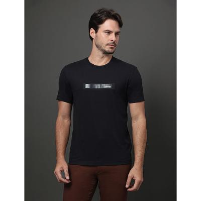 Camiseta Masculina Stripe Logo Gel Calvin Klein - Preto