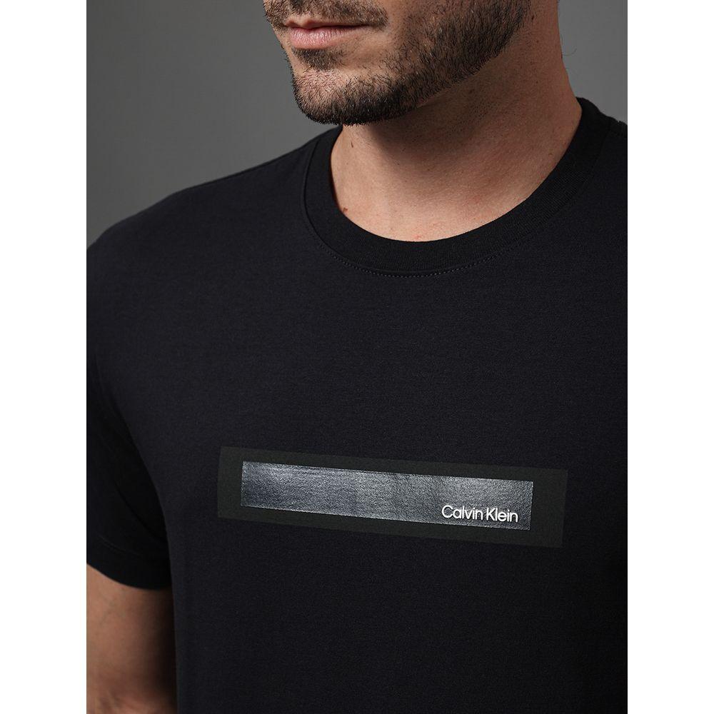 Camiseta Masculina Stripe Logo Gel Calvin Klein - Preto - 4