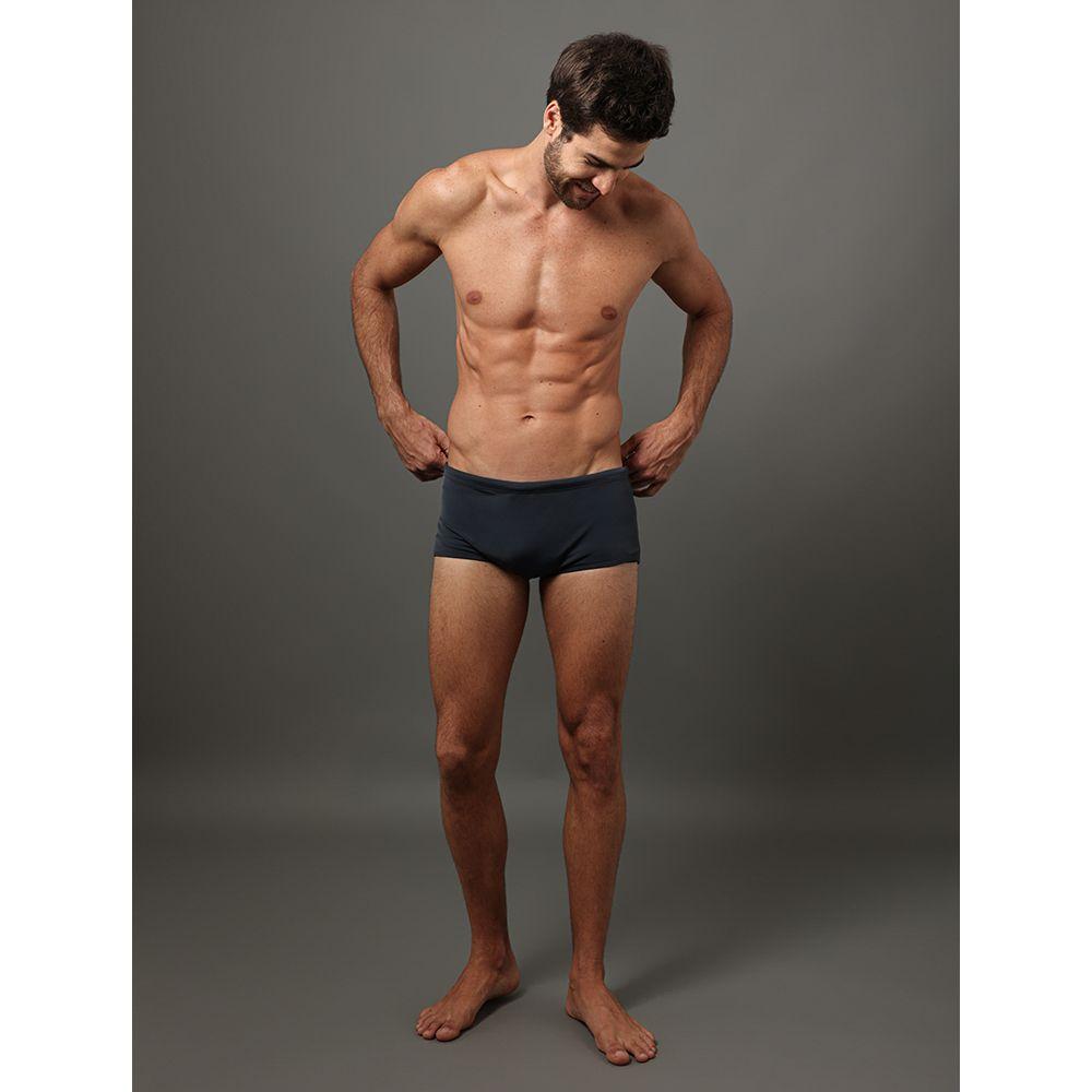 Sunga Trunk Logo Lateral Calvin Klein Swimwear - Chumbo - 1