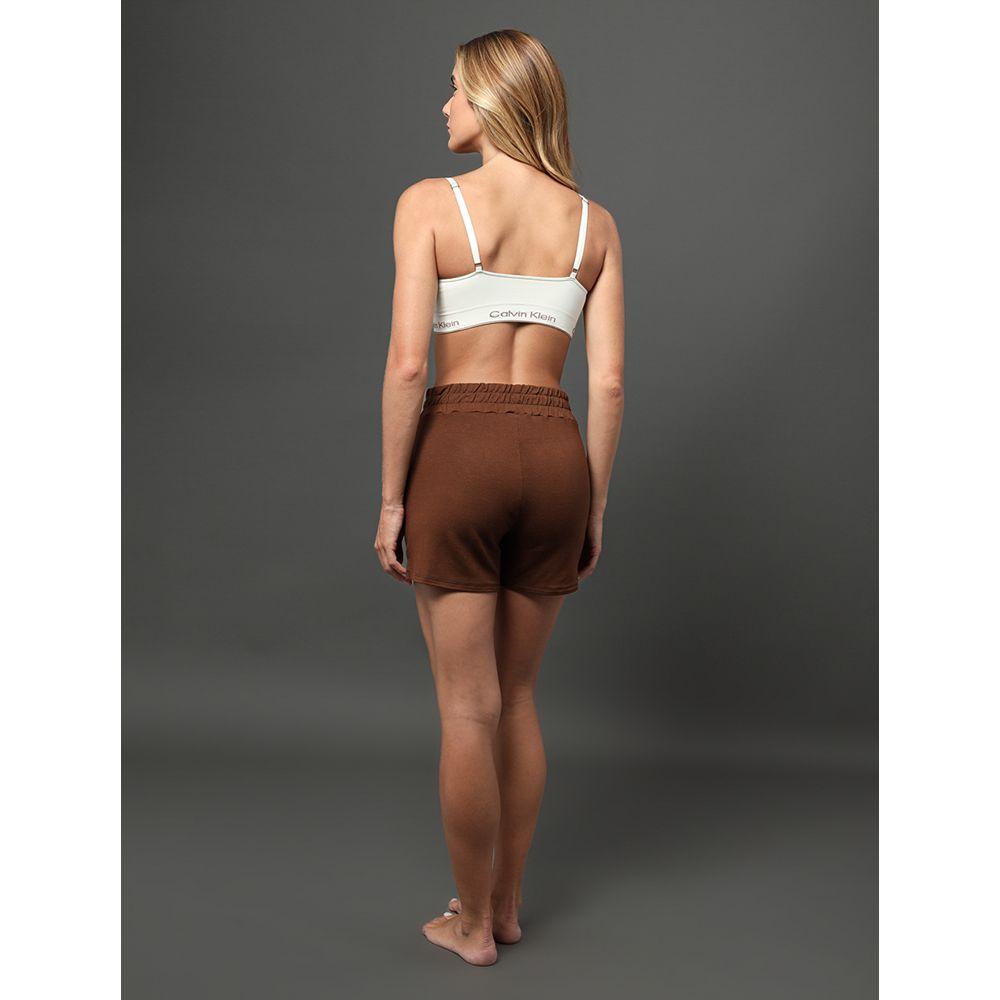 Shorts Feminino Fendas Moletinho Calvin Klein Underwear - Marrom - 2