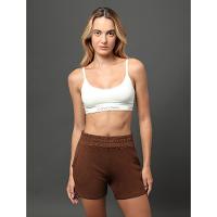 Shorts Feminino Fendas Moletinho Calvin Klein Underwear - Marrom - 1