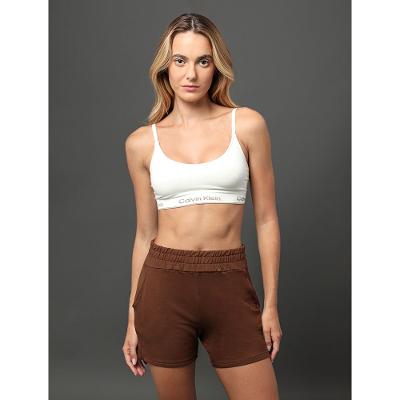 Shorts Feminino Fendas Moletinho Calvin Klein Underwear - Marrom