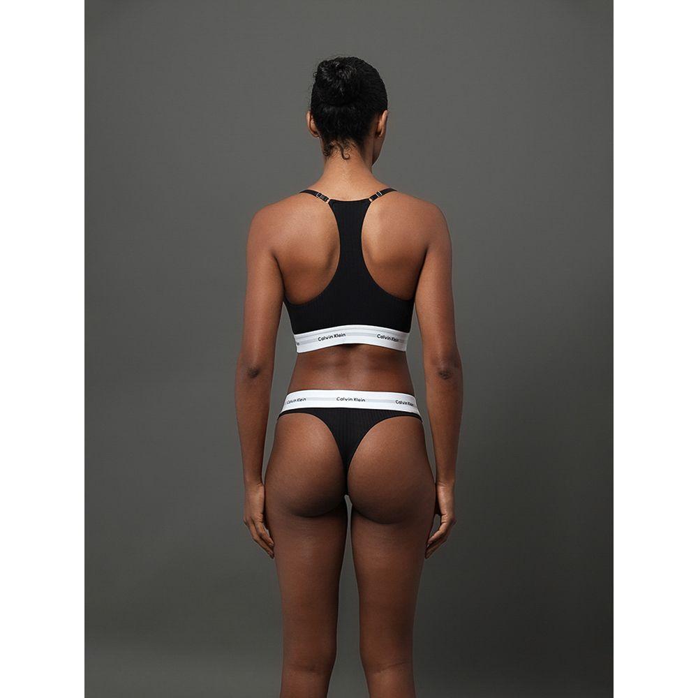 Calcinha Tanga Modal Ribana Modern Calvin Klein Underwear - Preto - 4