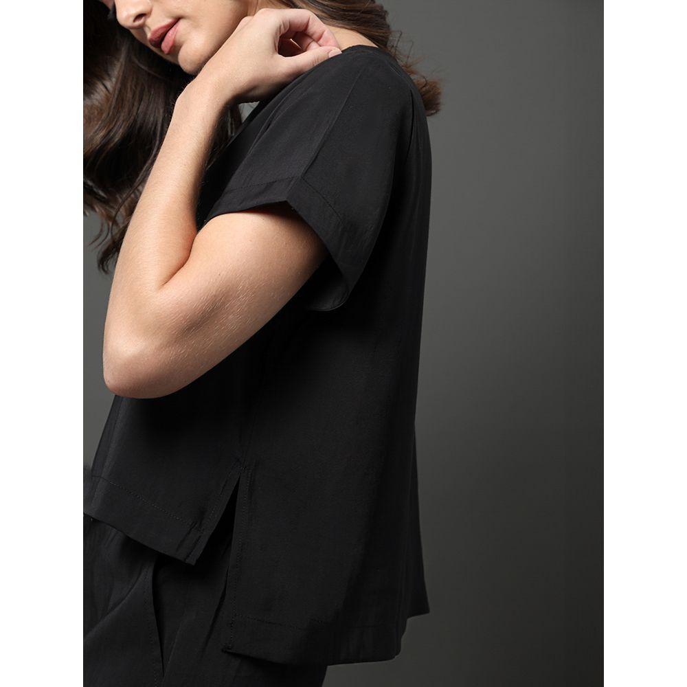 Camisa Feminina Com Degrau Frente e Costas Calvin Klein Jeans - Preto - 4