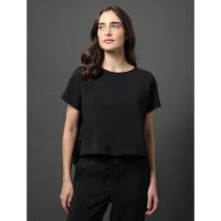 Camisa Feminina Com Degrau Frente e Costas Calvin Klein Jeans - Preto - 1