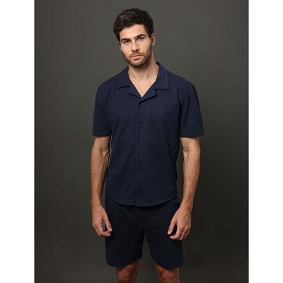Camisa Masculina Soft Gola Cubana Calvin Klein Jeans - Marinho