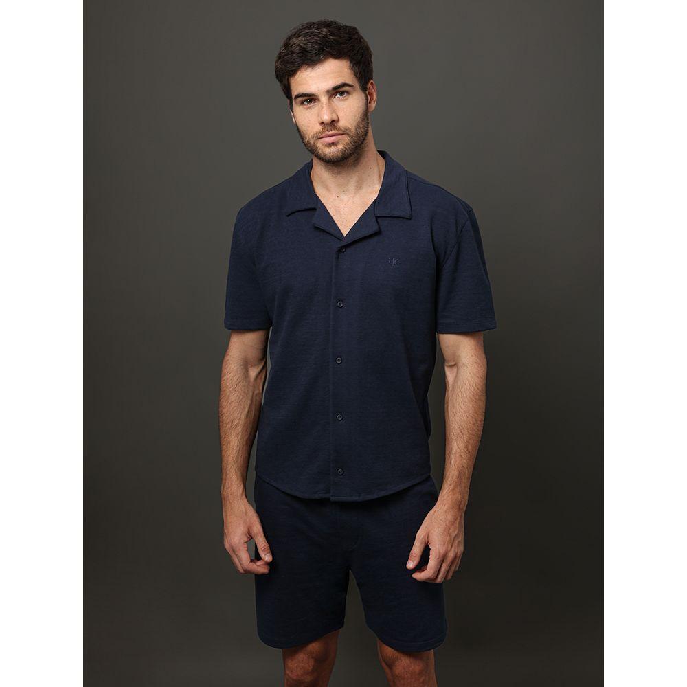 Camisa Masculina Soft Gola Cubana Calvin Klein Jeans - Marinho - 1