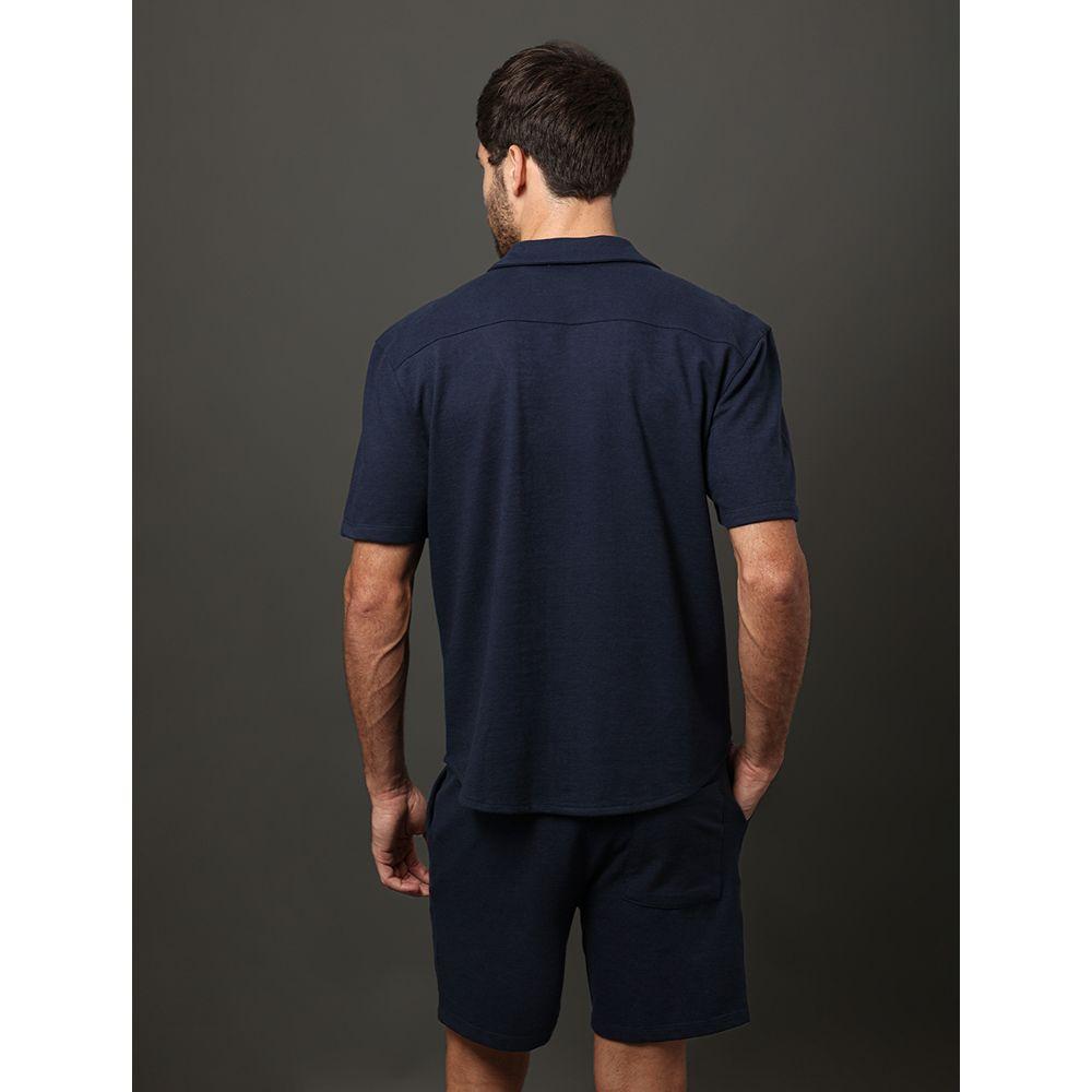 Camisa Masculina Soft Gola Cubana Calvin Klein Jeans - Marinho - 2