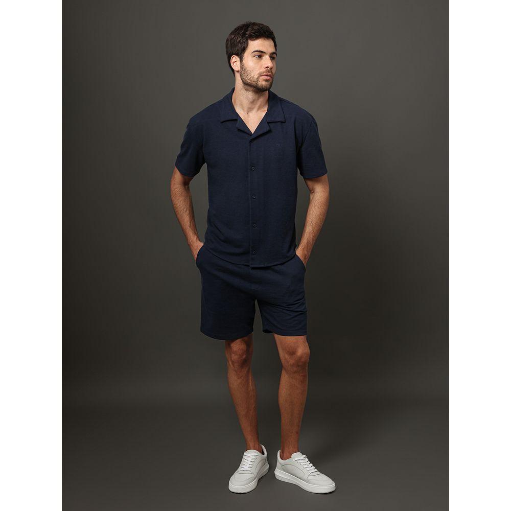 Camisa Masculina Soft Gola Cubana Calvin Klein Jeans - Marinho - 5