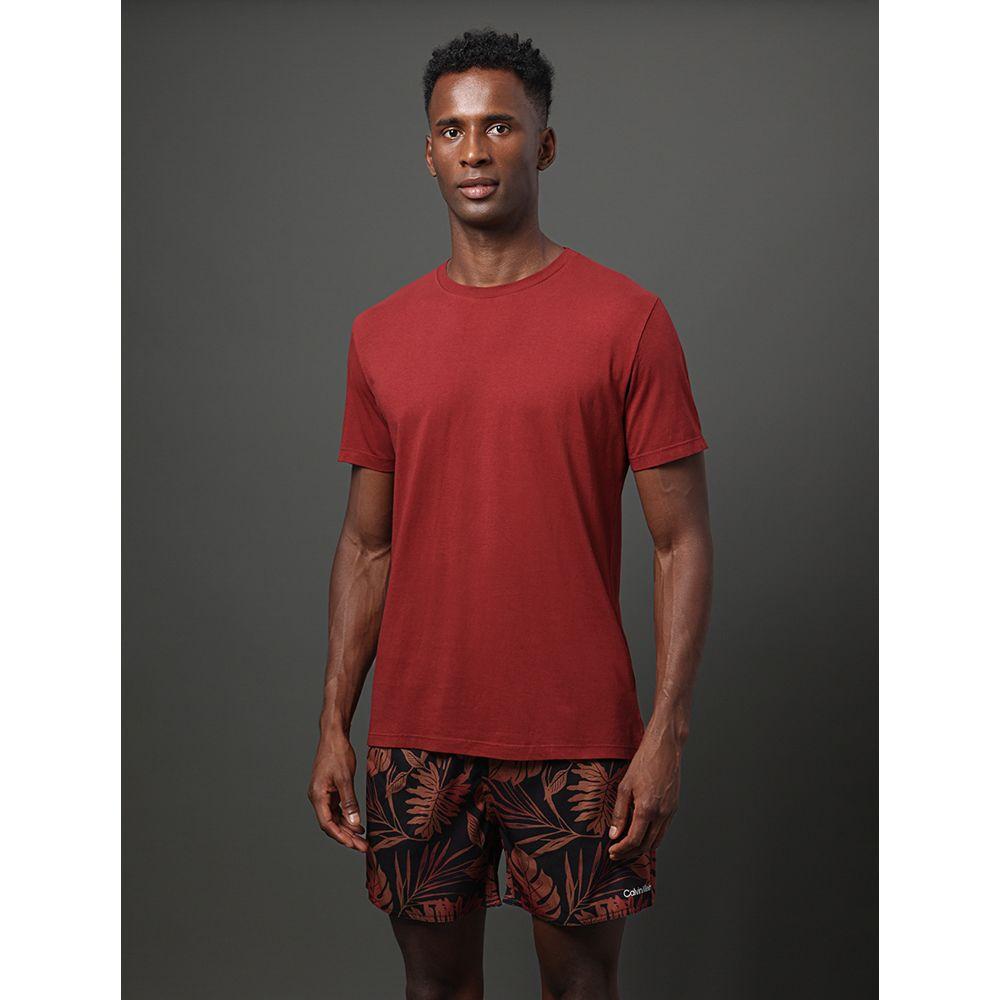 Camiseta Masculina Logo Costas Calvin Klein Swimwear - Vermelho Escuro - 1